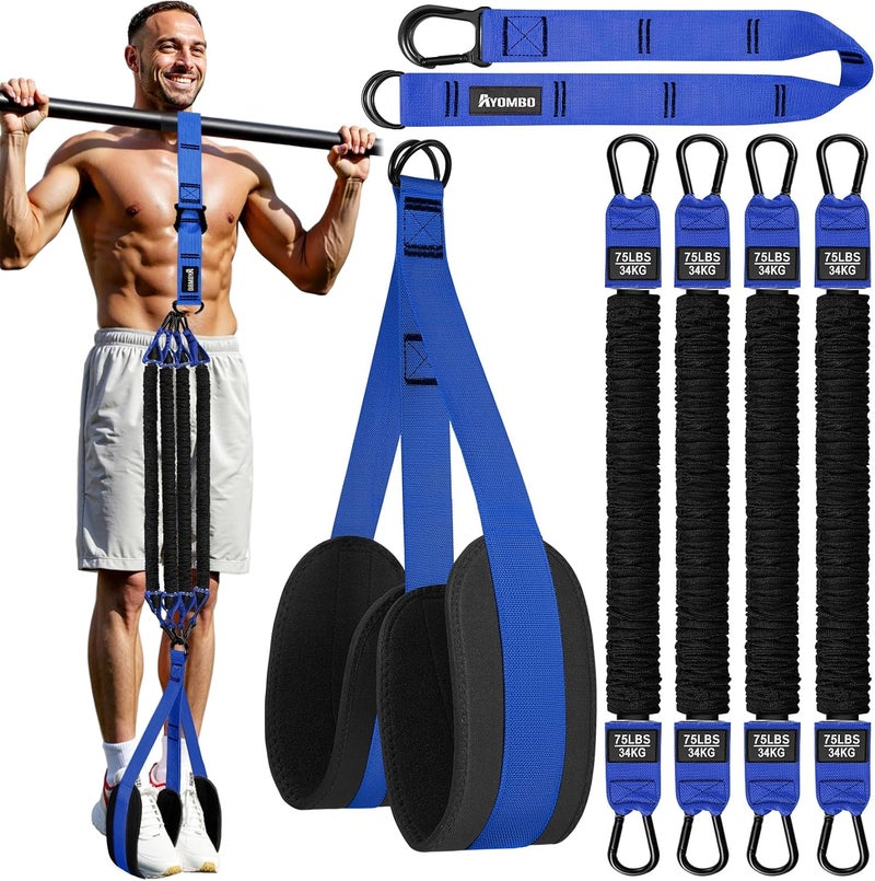 Ayombo Pull Up Assistance Bands, Resistance Bands for Pull Up Bar Workout, Adjustable Heavy Duty Pull Up Assist Equipment with 4 Assistance Bands, Home Gym Fitness Exercise Strength Training - Image 1